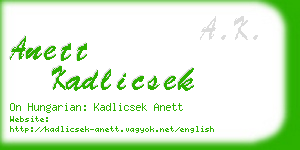 anett kadlicsek business card